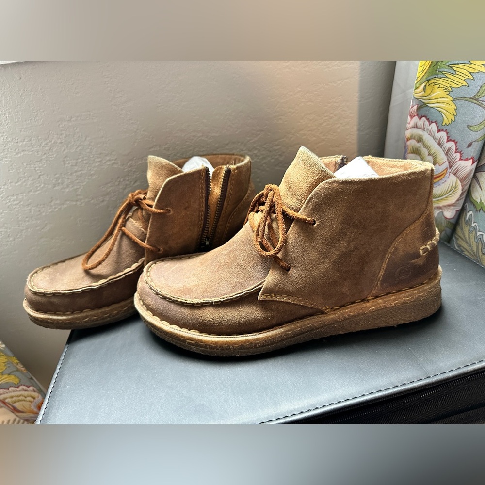 Born Tan Suede Ankle Boots